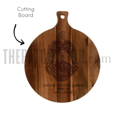 Engraved Circular Cutting Board with Name Delta | Free Shipping