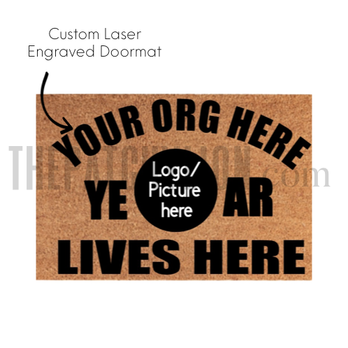 Lives Here Laser Doormat