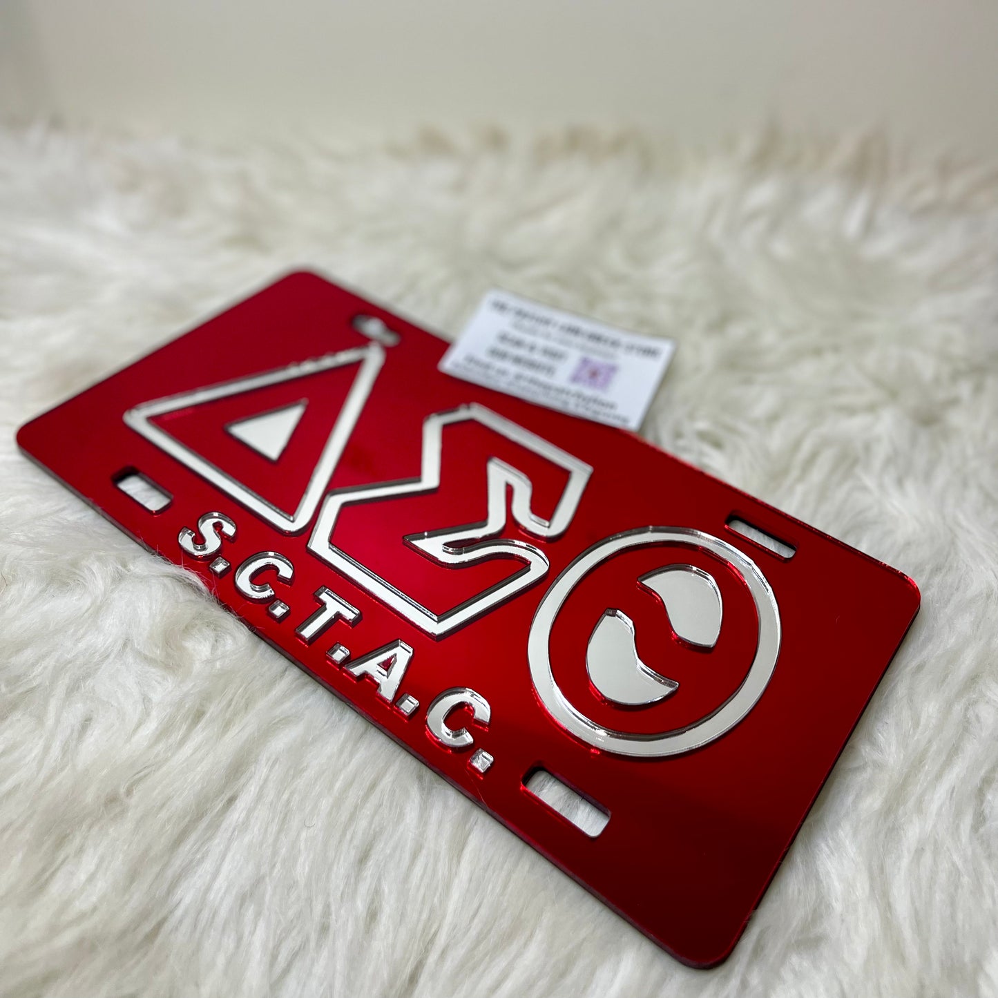 Mirrored-Acrylic License Plate SCTAC Delta | Free Shipping