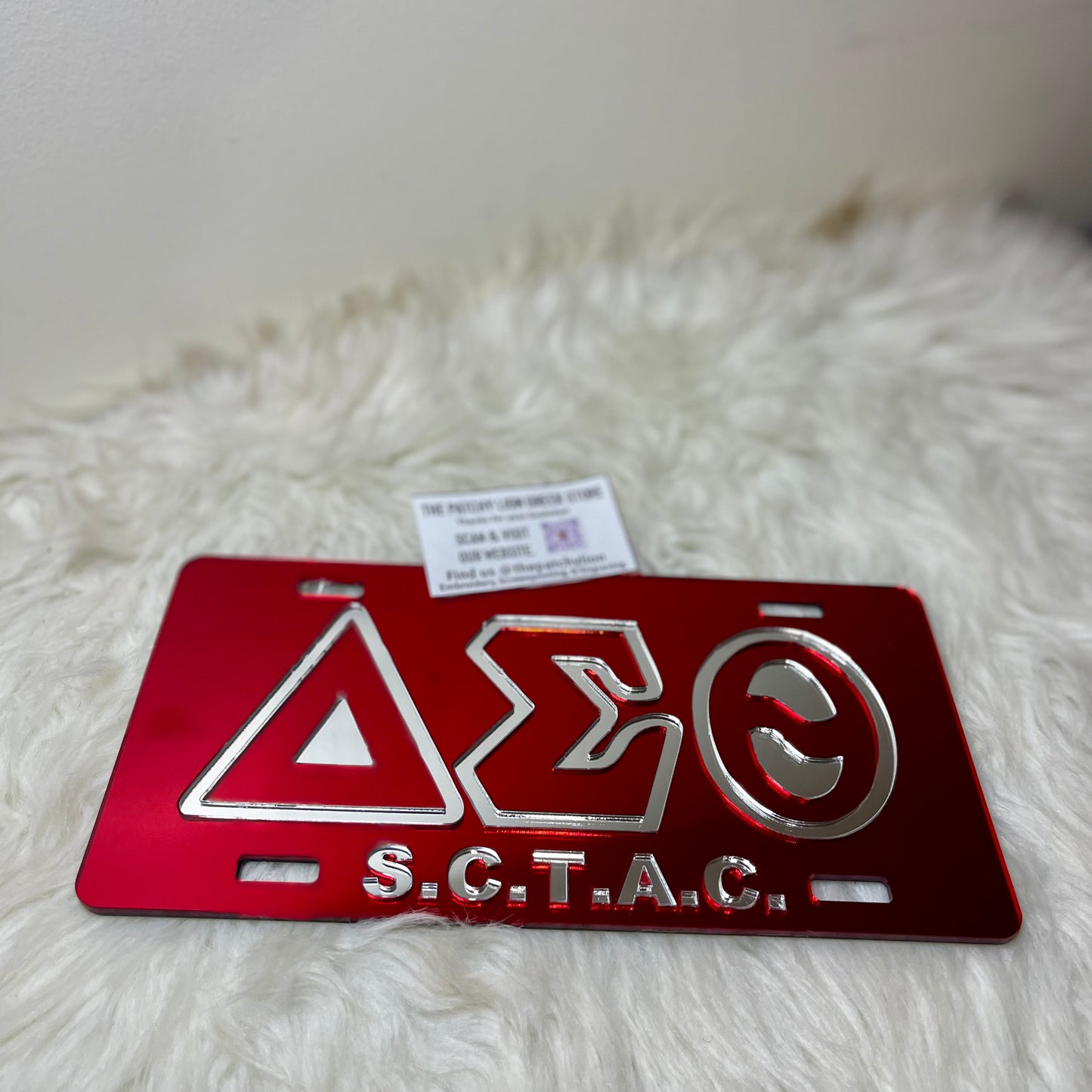 Mirrored-Acrylic License Plate SCTAC Delta | Free Shipping