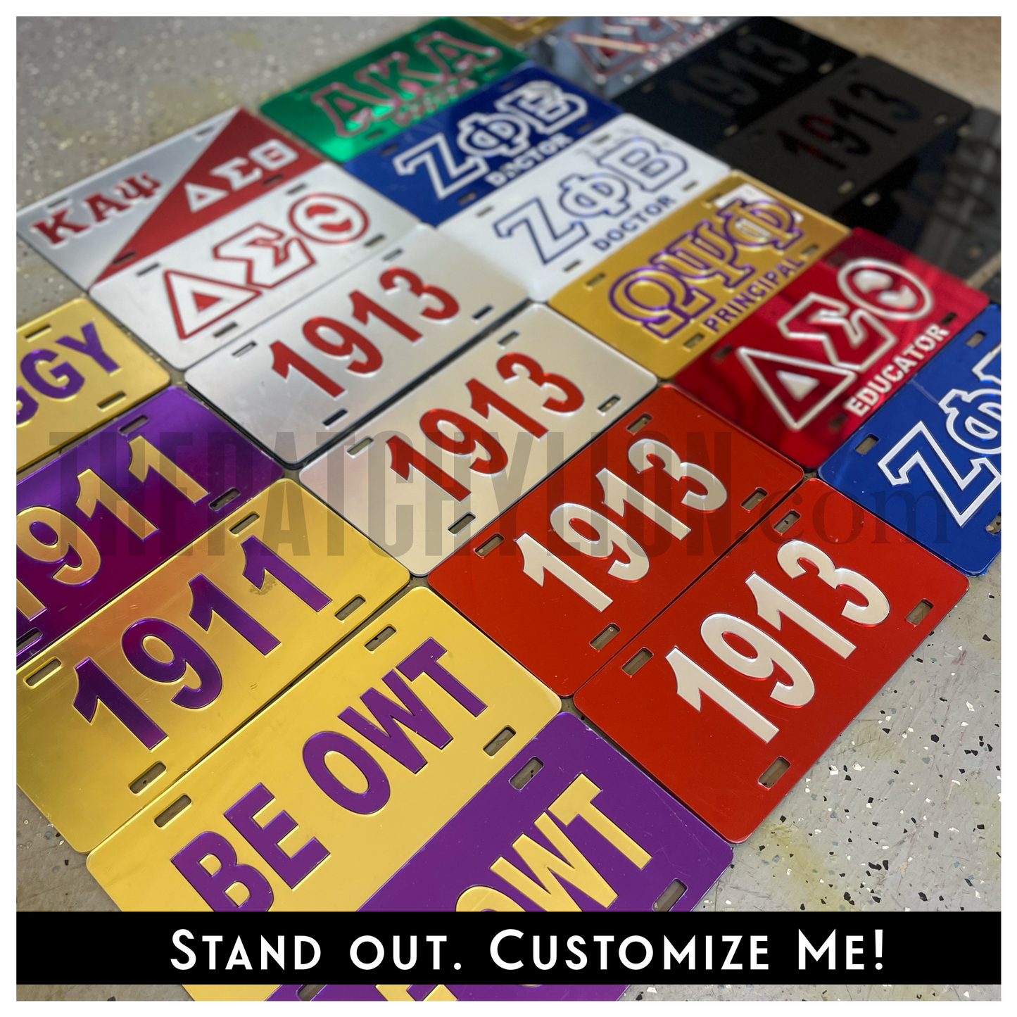 Custom D9 Personalized Mirrored-Acrylic License Plate | Free Shipping