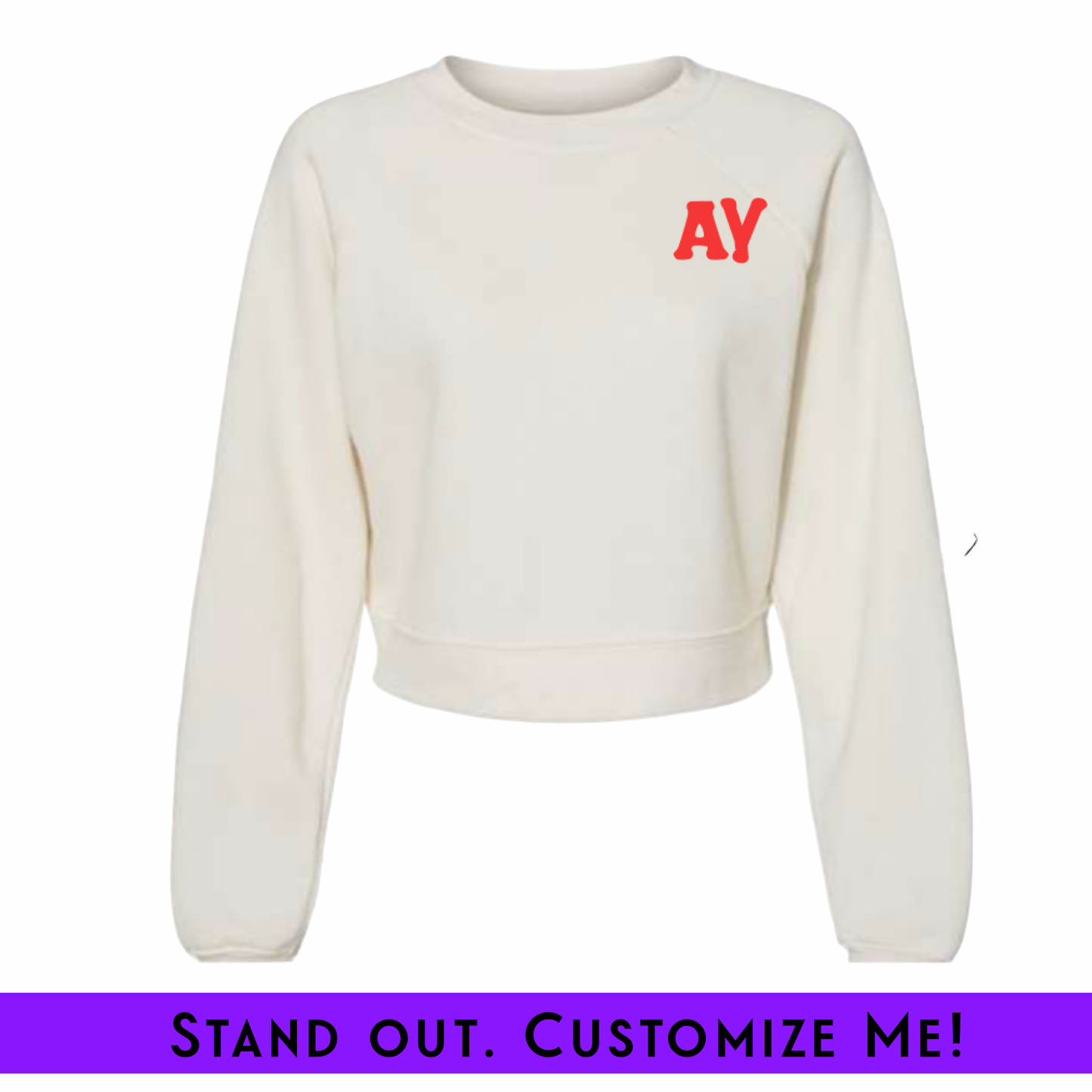 Rep Your DST Chapter Fleece Crop White | Free Shipping