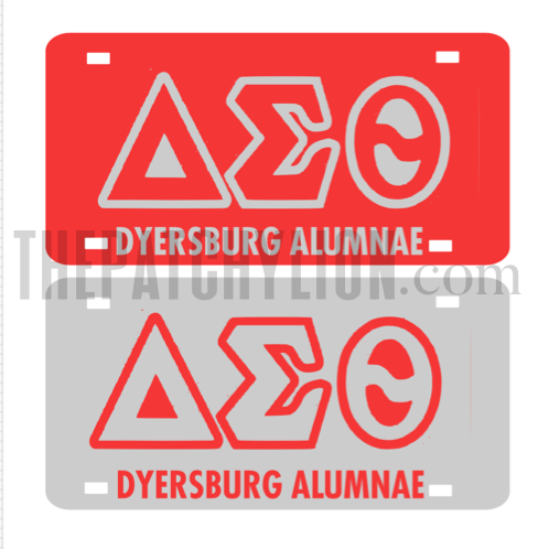 Mirrored-Acrylic Chapter License Plate Delta | Free Shipping