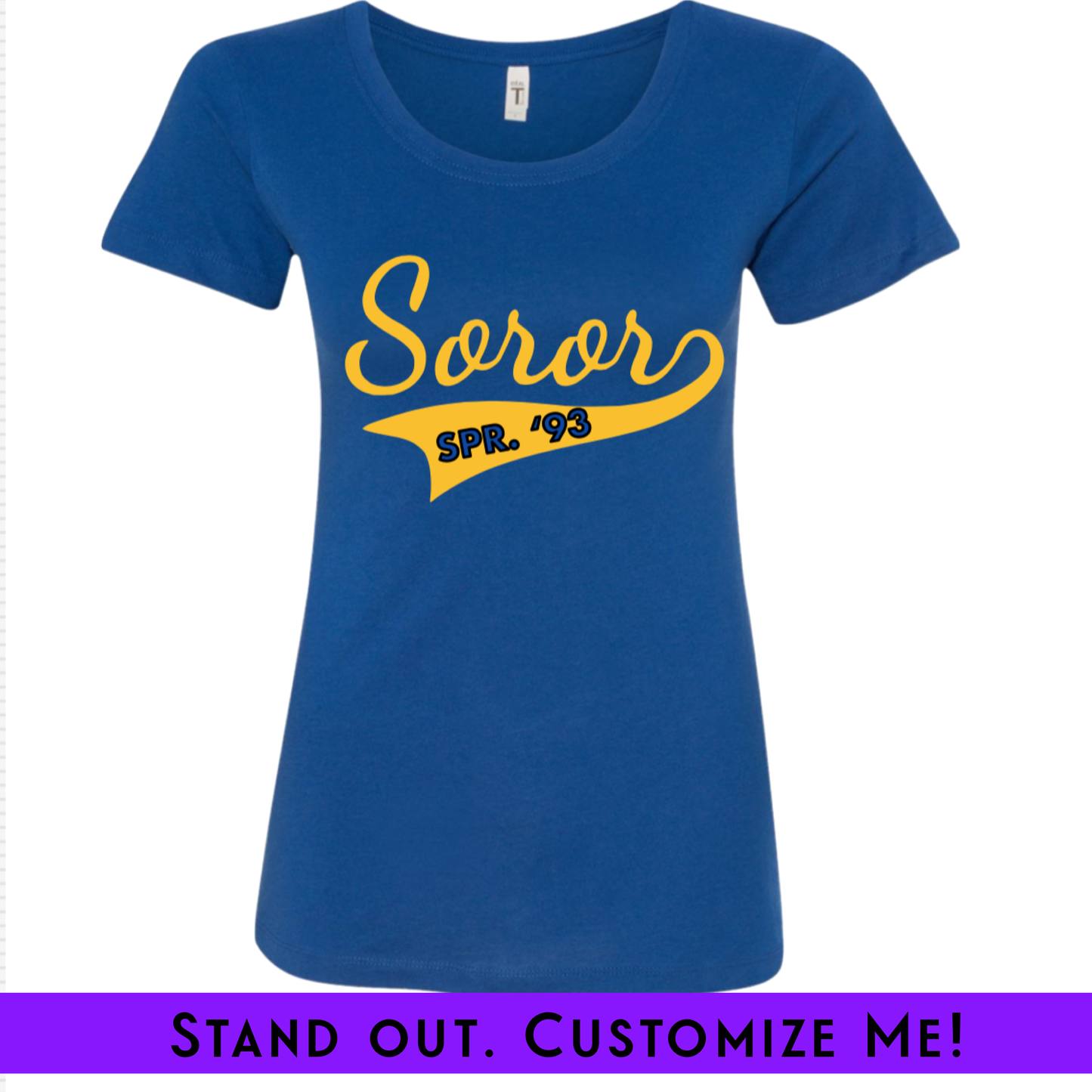 Custom Soror Ladies Tee Gold | Free Shipping