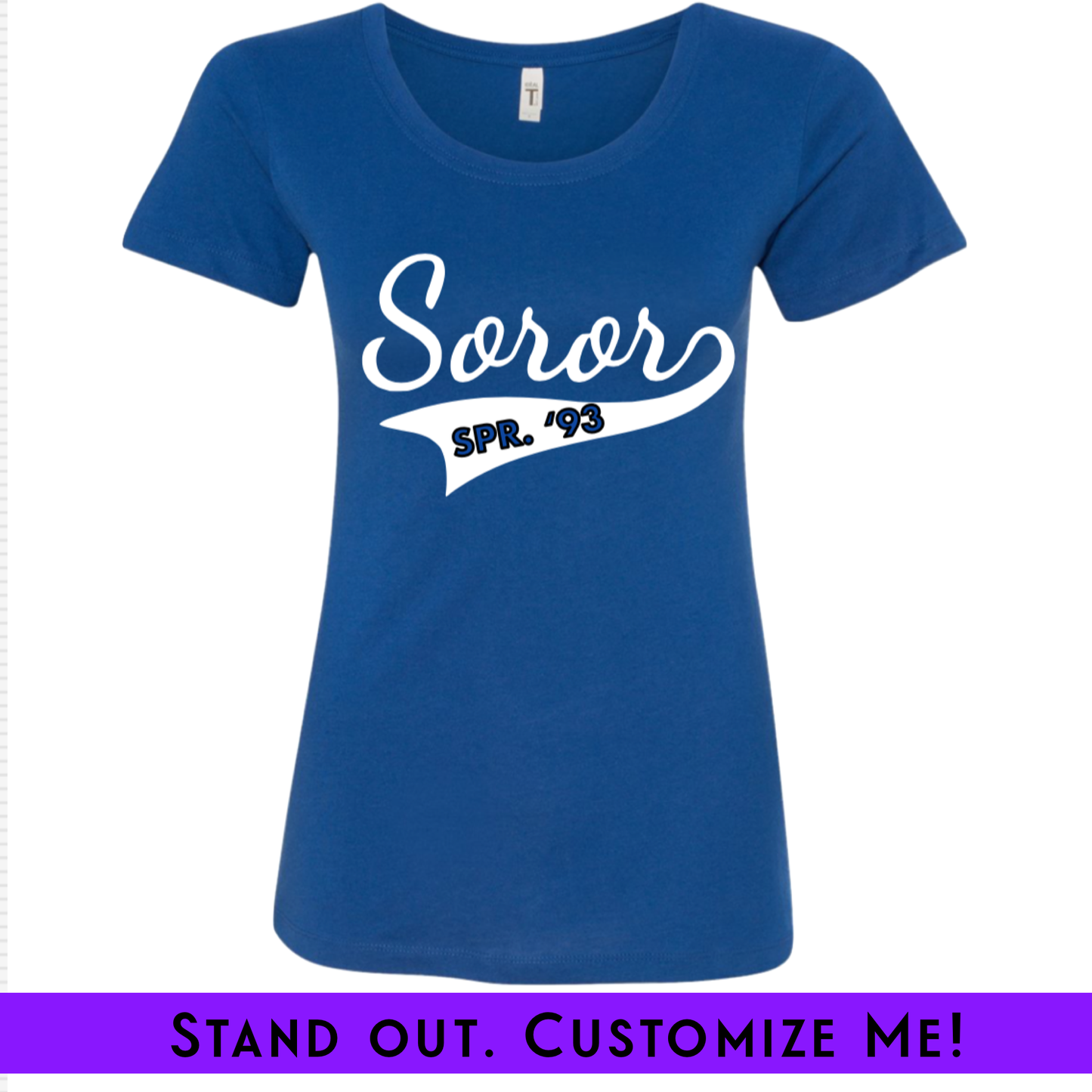 Custom Soror Ladies Tee Blue | Free Shipping