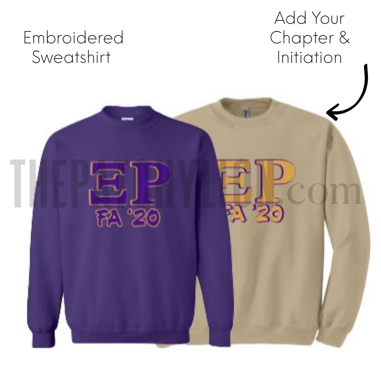 Custom Chapter Embroidered Sweatshirt with Custom Year | Free Shipping