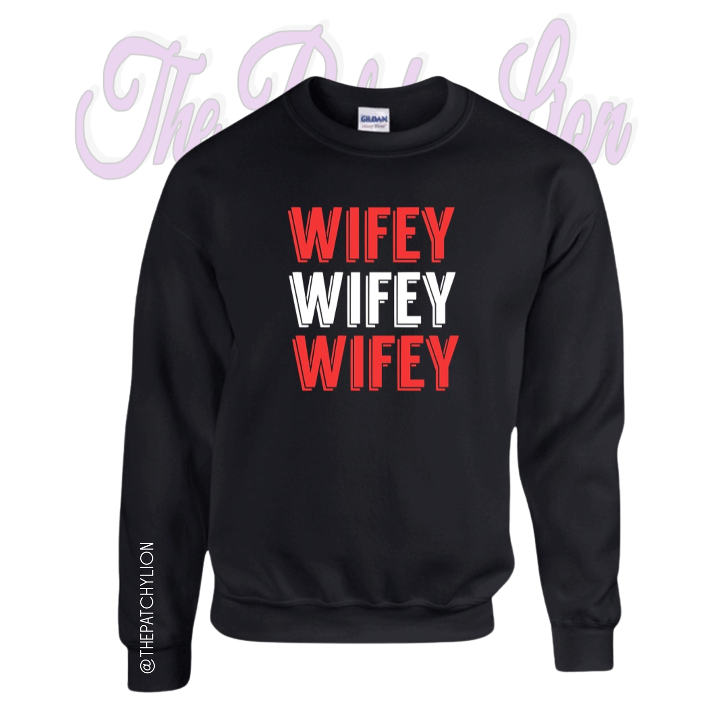 Red and White Wifey Langdon Crewneck Sweater | Free Shipping