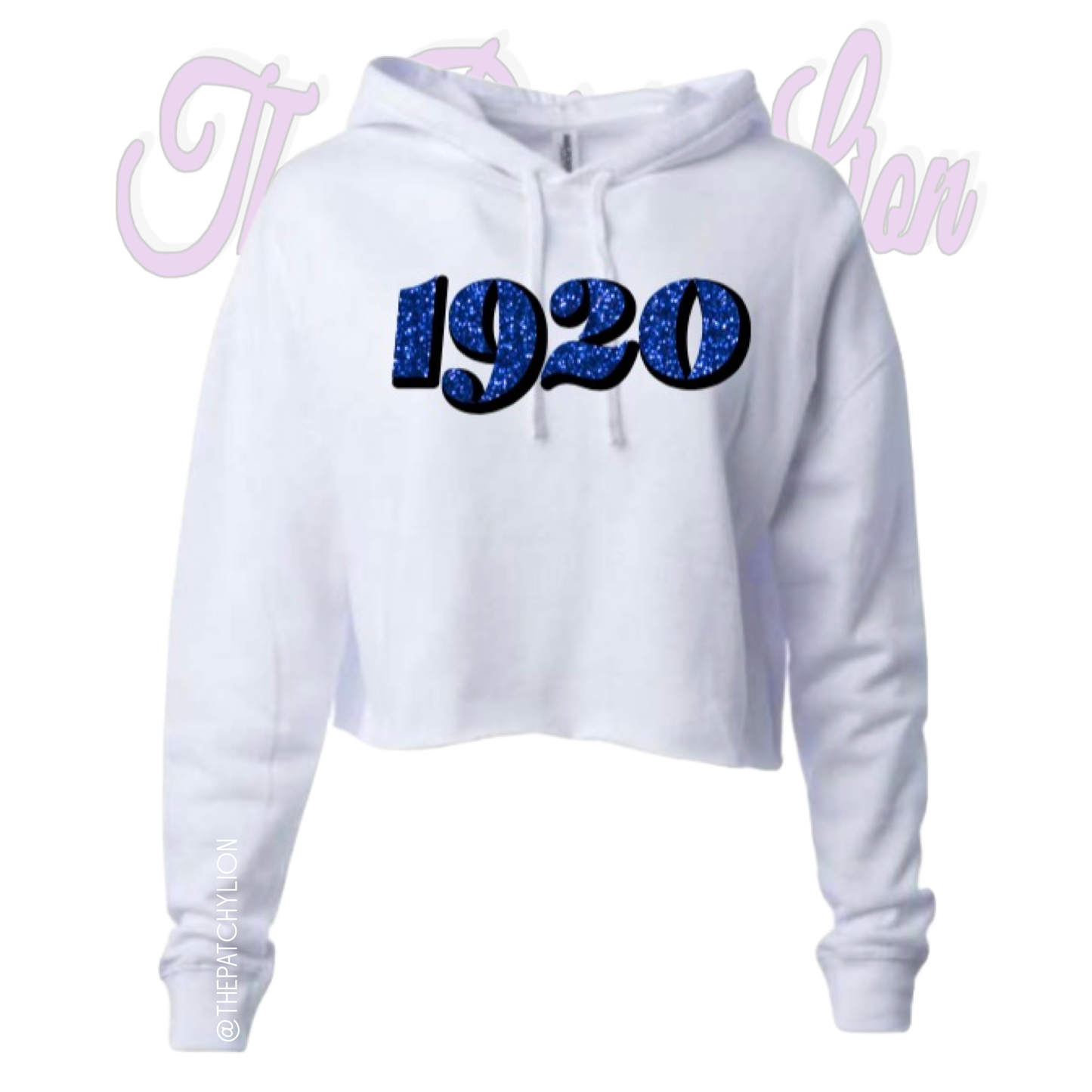 1920 Glitter Crop Hoodie White | Free Shipping