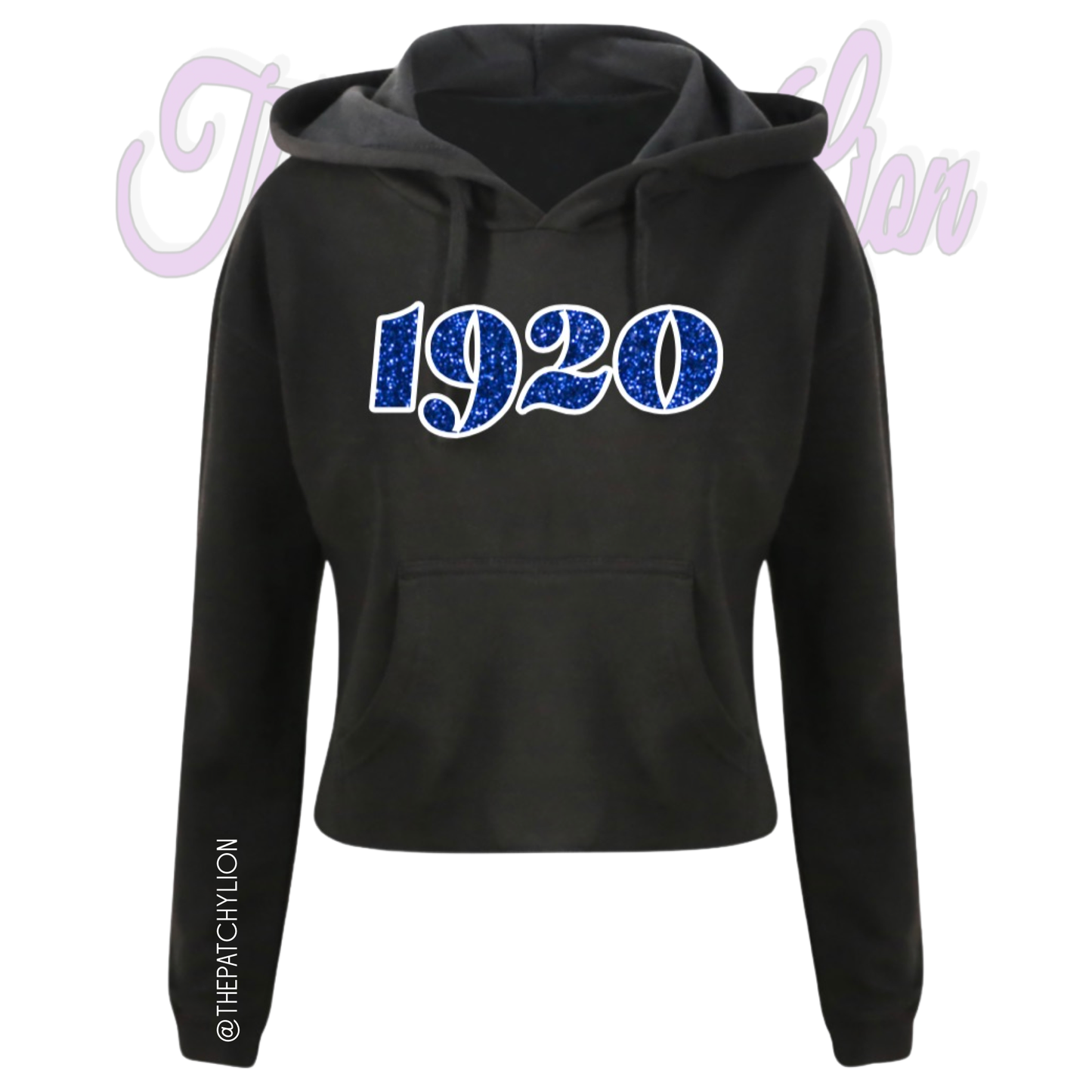 1920 Glitter Crop Hoodie Black | Free Shipping