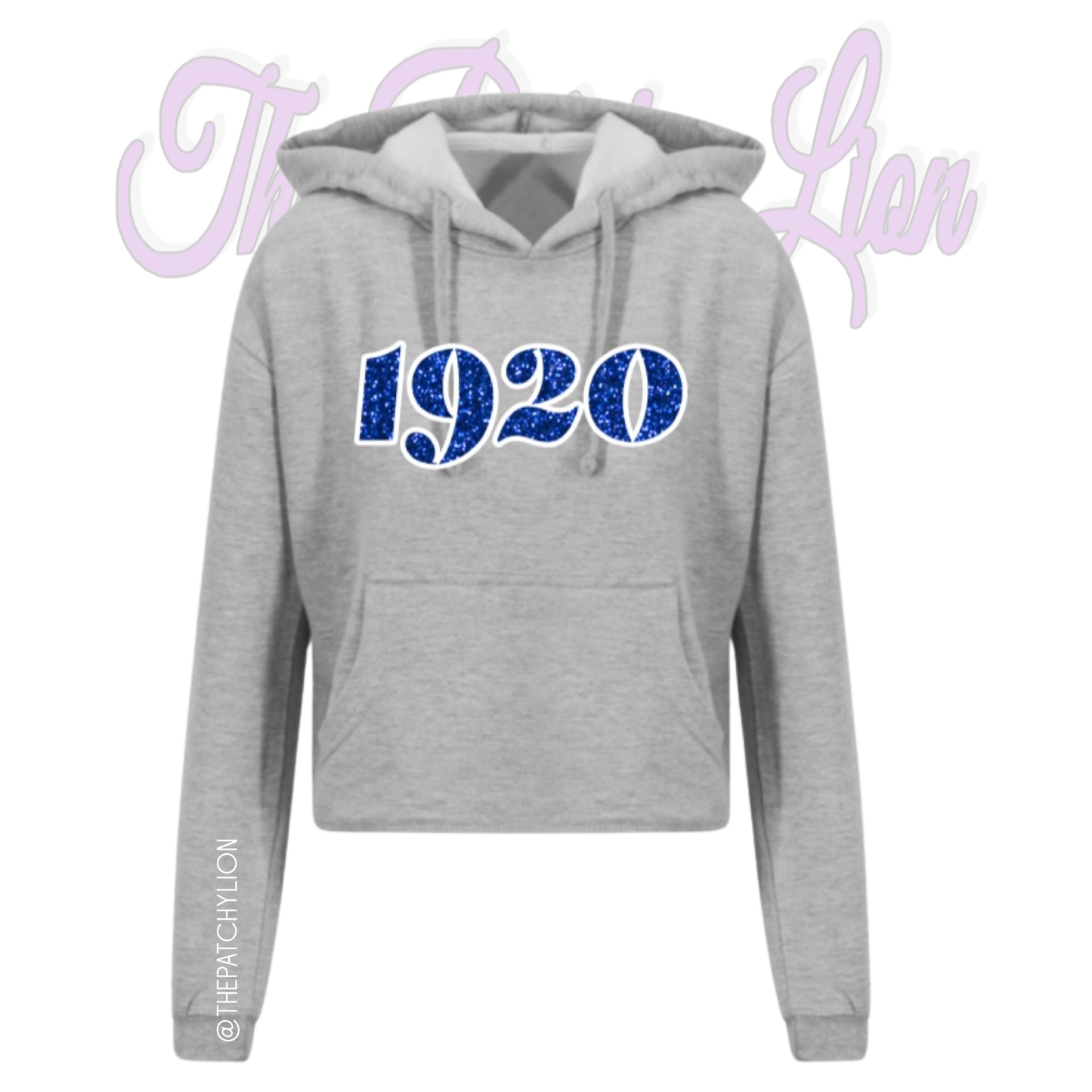 1920 Glitter Crop Hoodie Grey | Free Shipping