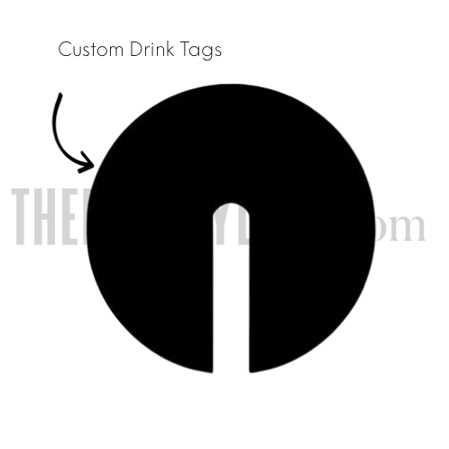 Custom Rounds Mirrored Acrylic Drink Tags | Free Shipping