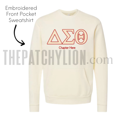 Embroidered Delta Front Pocket Sweatshirt | Free Shipping
