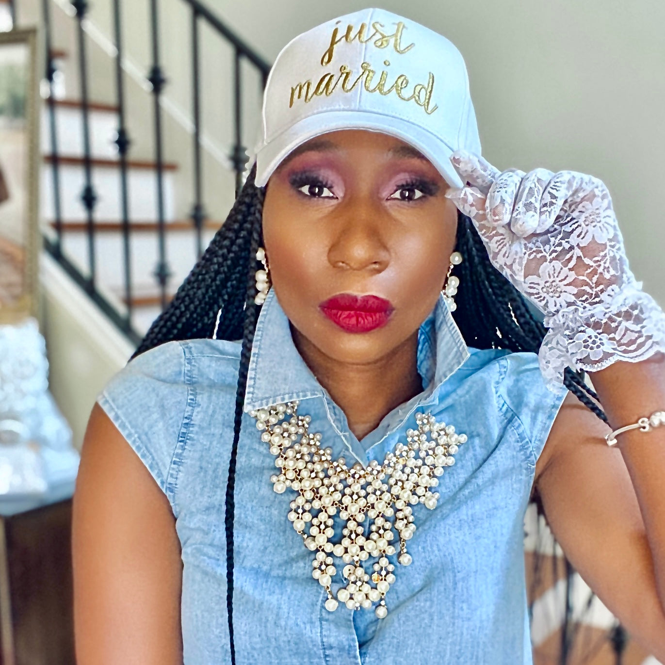 Embroidered Just Married Cap | Free Shipping