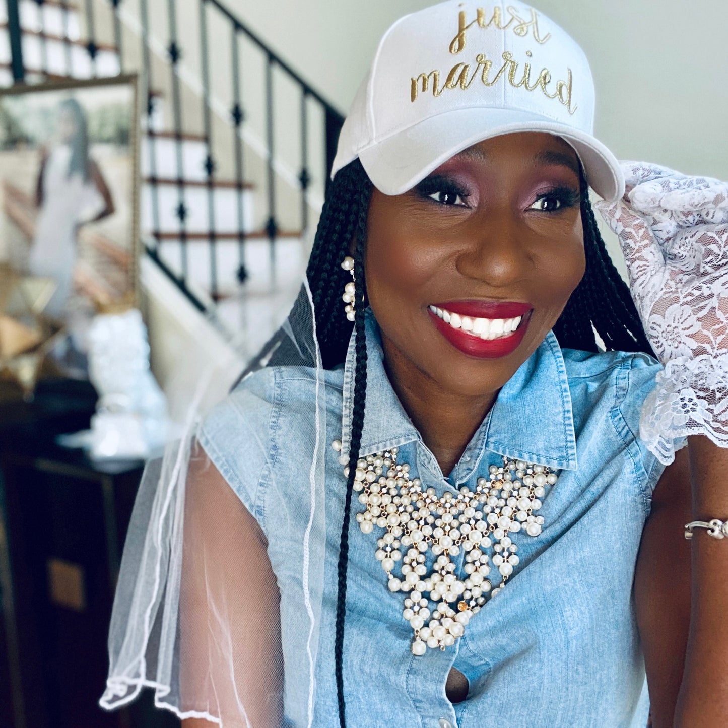 Embroidered Just Married Cap | Free Shipping