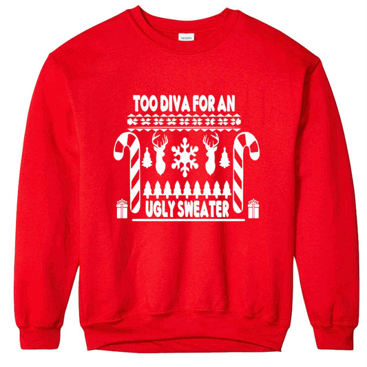 Too Diva Crewneck Sweatshirt Red | Free Shipping