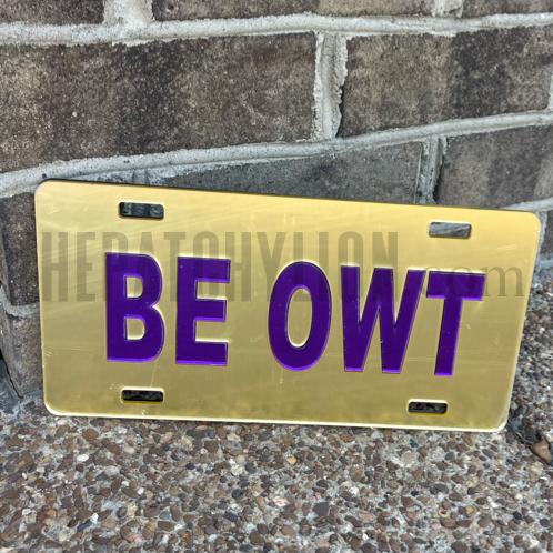 Be Owt Mirrored-Acrylic License Plate | Free Shipping