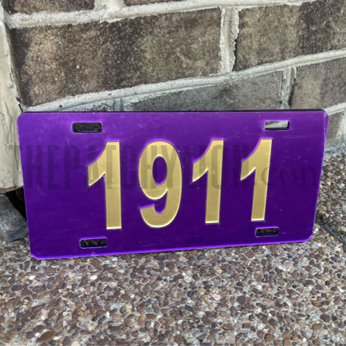 1911 Omega Mirrored-Acrylic License Plate | Free Shipping