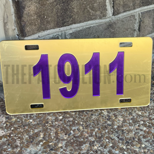 1911 Omega Mirrored-Acrylic License Plate | Free Shipping