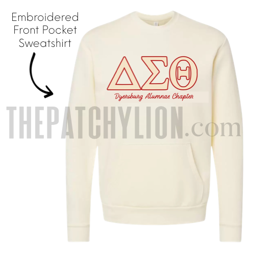 Embroidered Delta Front Pocket Sweatshirt | Free Shipping