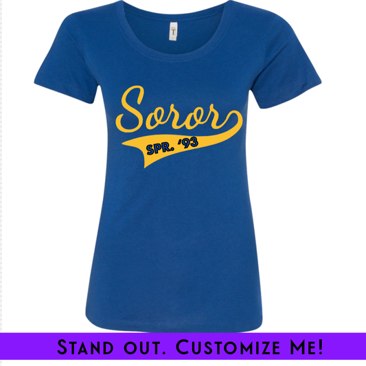 Custom Soror Ladies Tee Gold | Free Shipping