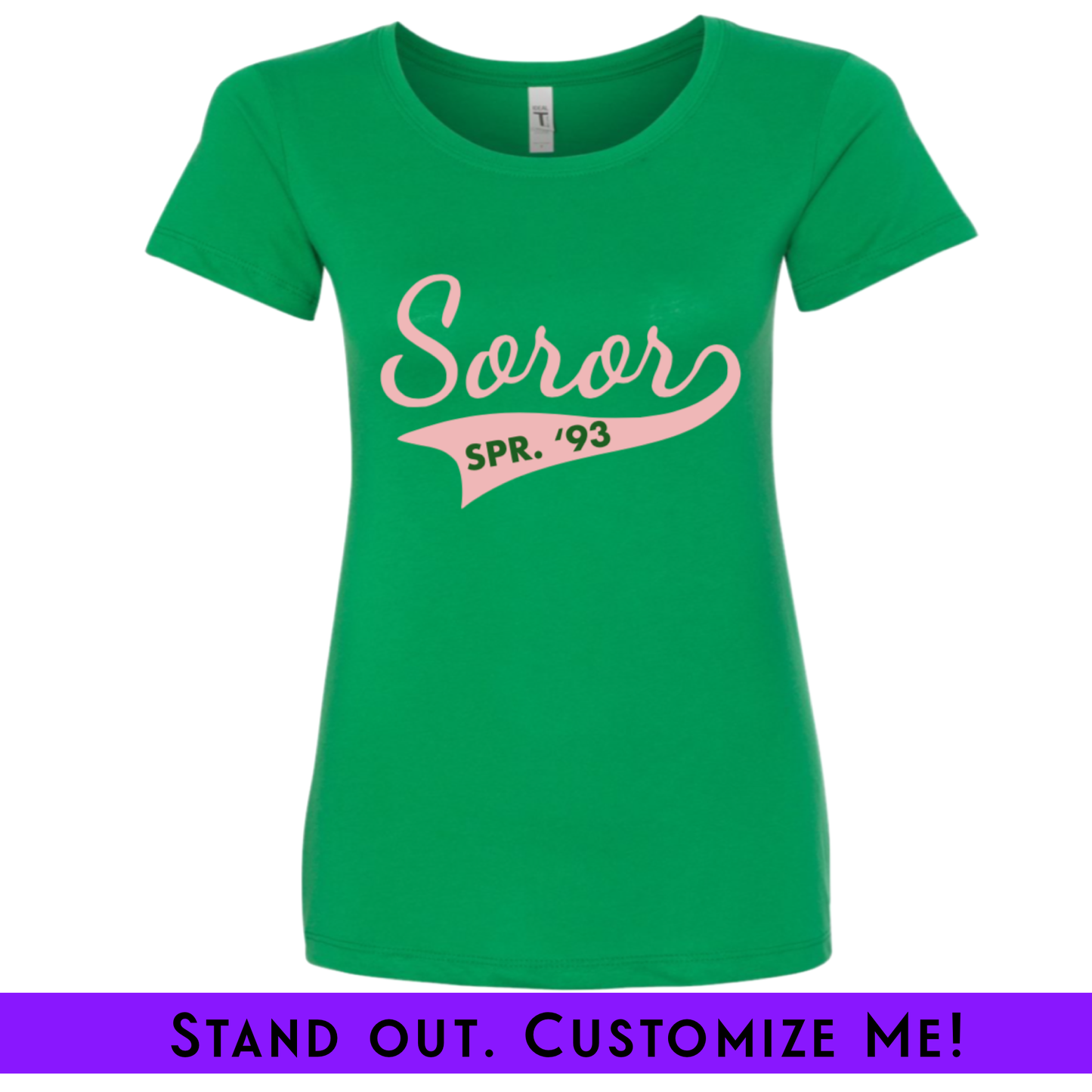Custom Soror Ladies Tee Green | Free Shipping