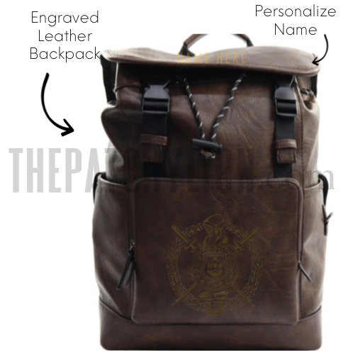 Personalized Omega Psi Phi Utility Backpack Brown | Free Shipping