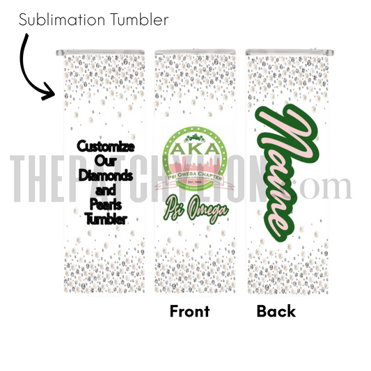 Custom Diamonds and Pearls AKA Chapter Tumbler | Free Shipping