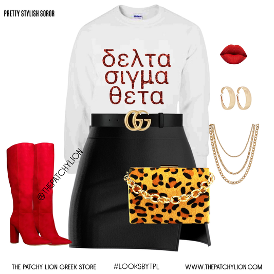 Glitter Greek Alphabet Sweatshirt White | Free Shipping