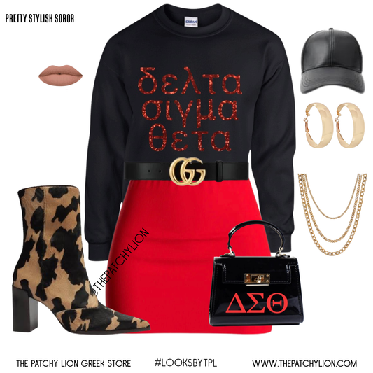 Glitter Greek Alphabet Sweatshirt Black | Free Shipping