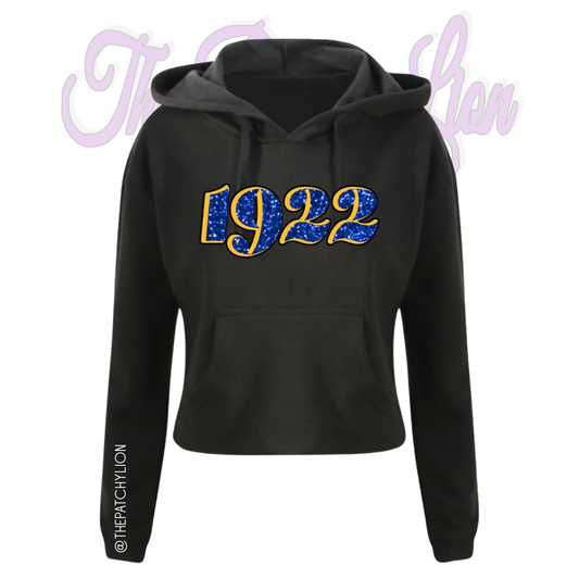 1922 Glitter Crop Hoodie Black | Free Shipping
