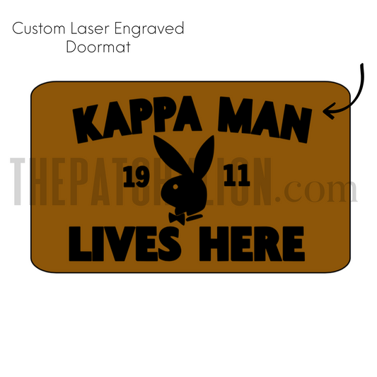 Lives Here Laser Doormat