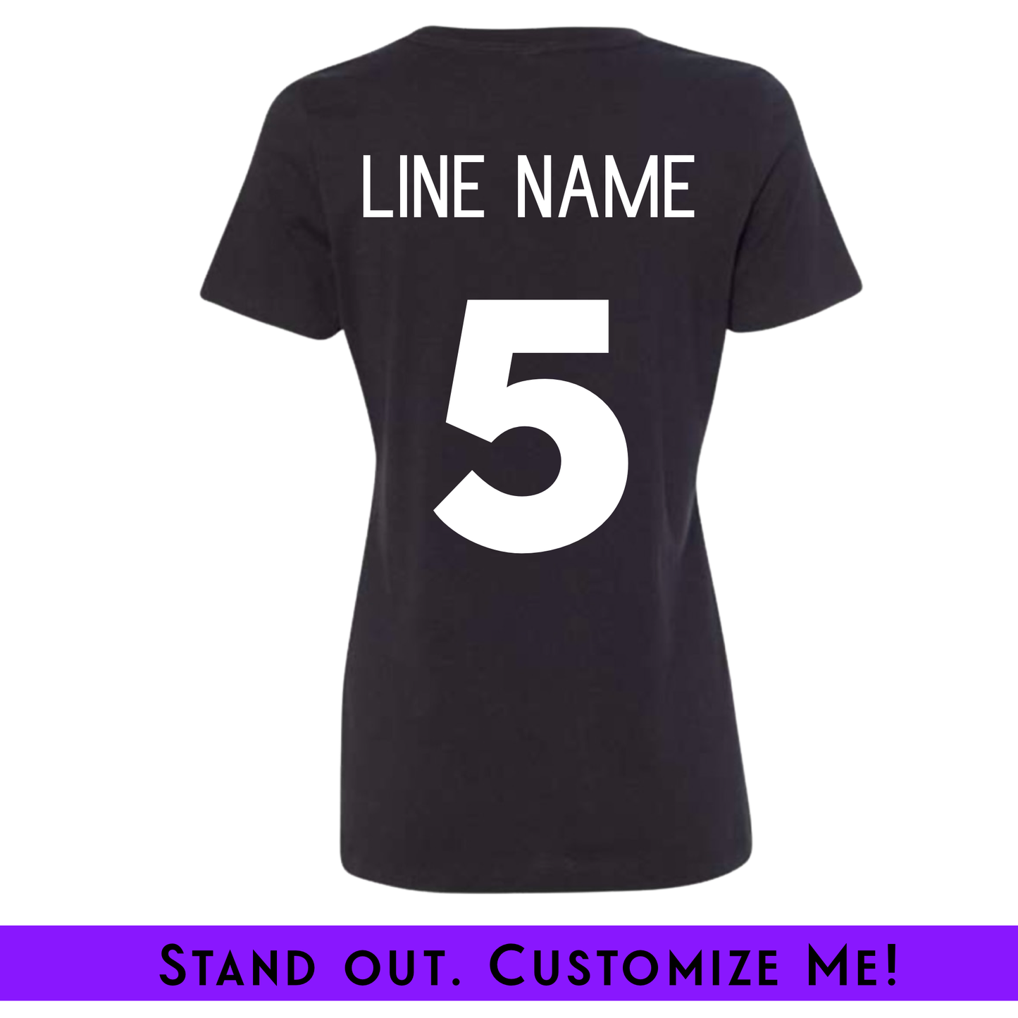 Design Your Own Ladies Fit Custom Screenprint Tee Black (FRONT + BACK) | Free Shipping