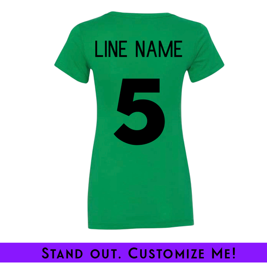 Design Your Own Ladies Fit Custom Screenprint Tee Green (FRONT + BACK) | Free Shipping