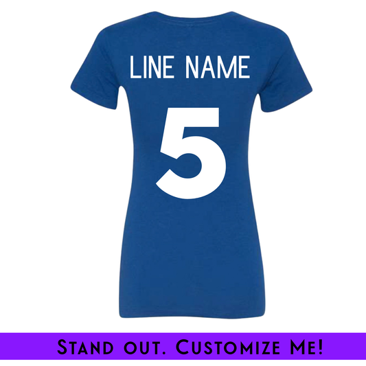 Design Your Own Ladies Fit Custom Screenprint Tee Blue (FRONT + BACK) | Free Shipping