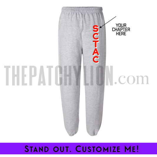 Custom Vertical Delta Chapter Stitch-On Letters Sweatpants | Free Shipping