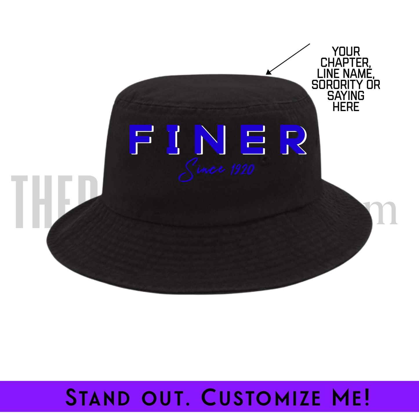 Custom Embroidered Bucket Hat Zeta | Free Shipping