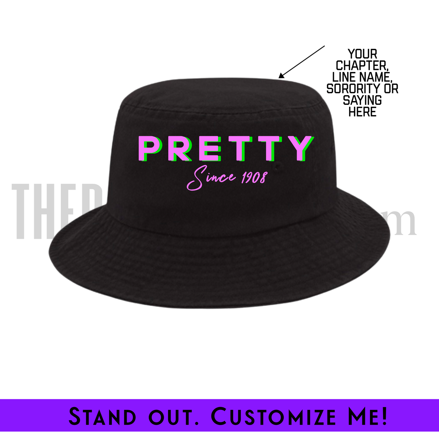 Custom Embroidered Bucket Hat Alpha | Free Shipping