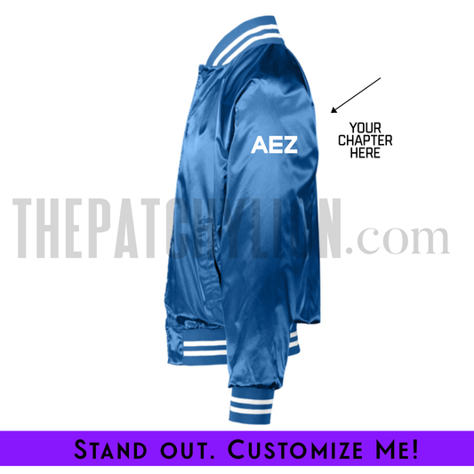 Custom Satin Bomber Jacket Zeta | Free Shipping