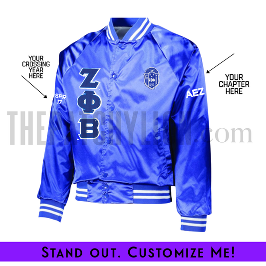 Custom Satin Bomber Jacket Zeta | Free Shipping