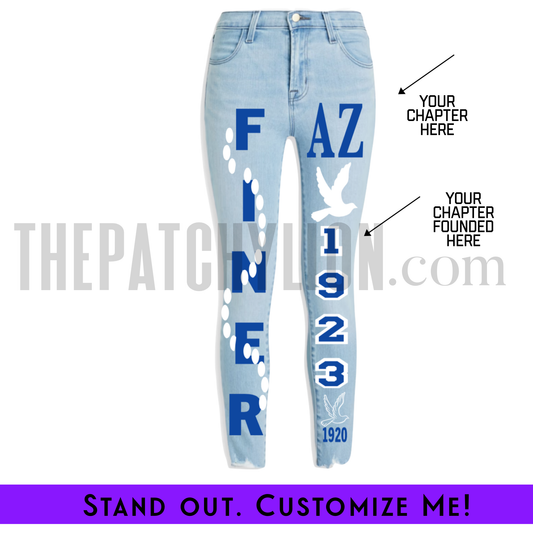 Custom Light Denim Finer Chapter Origin Skinny Jeans | Free Shipping