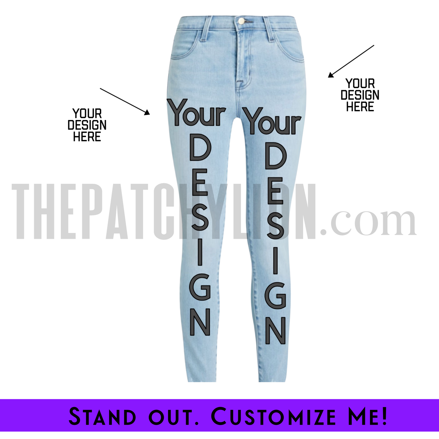 Design Your Own Light Denim Skinny Jeans | Free Shipping