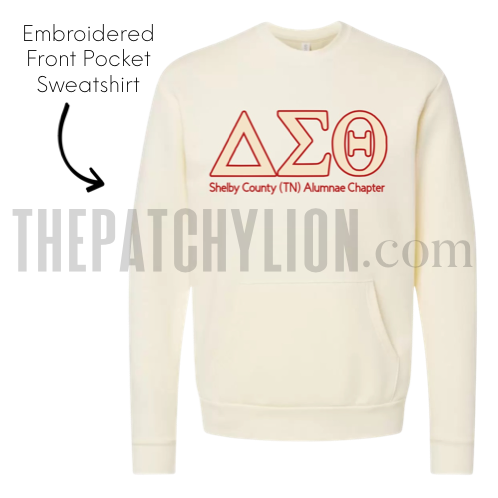 Embroidered Delta Front Pocket Sweatshirt | Free Shipping