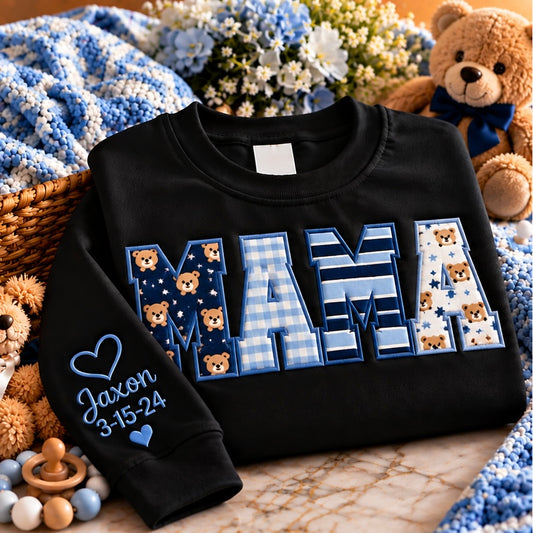 Personalized Embroidered Baby Applique’ Keepsake Mama Sweatshirt | Free Shipping (Copy)