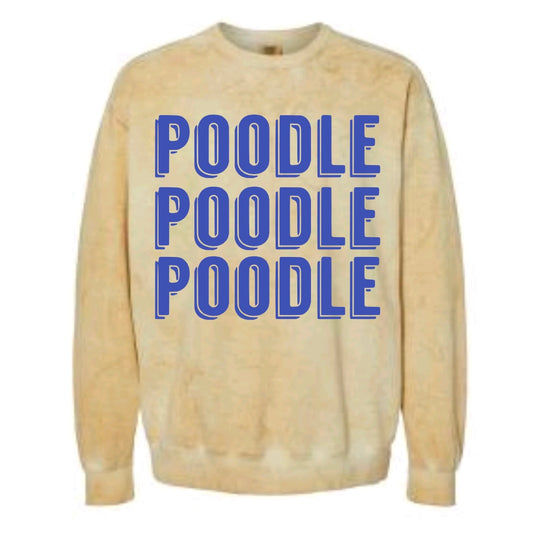 Poodle Tie Me Down Glitter Crewneck Sweater White | Free Shipping