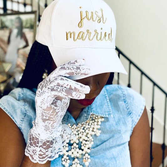 Embroidered Just Married Cap | Free Shipping