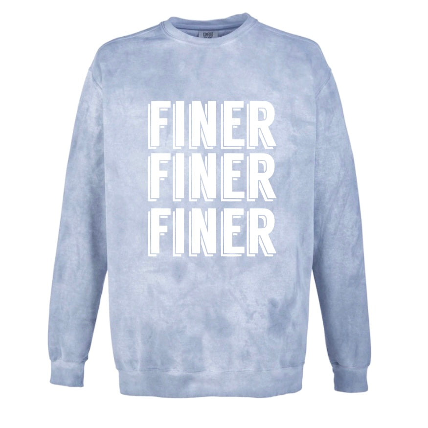 Finer Tie Me Down Glitter Crewneck Sweater White | Free Shipping